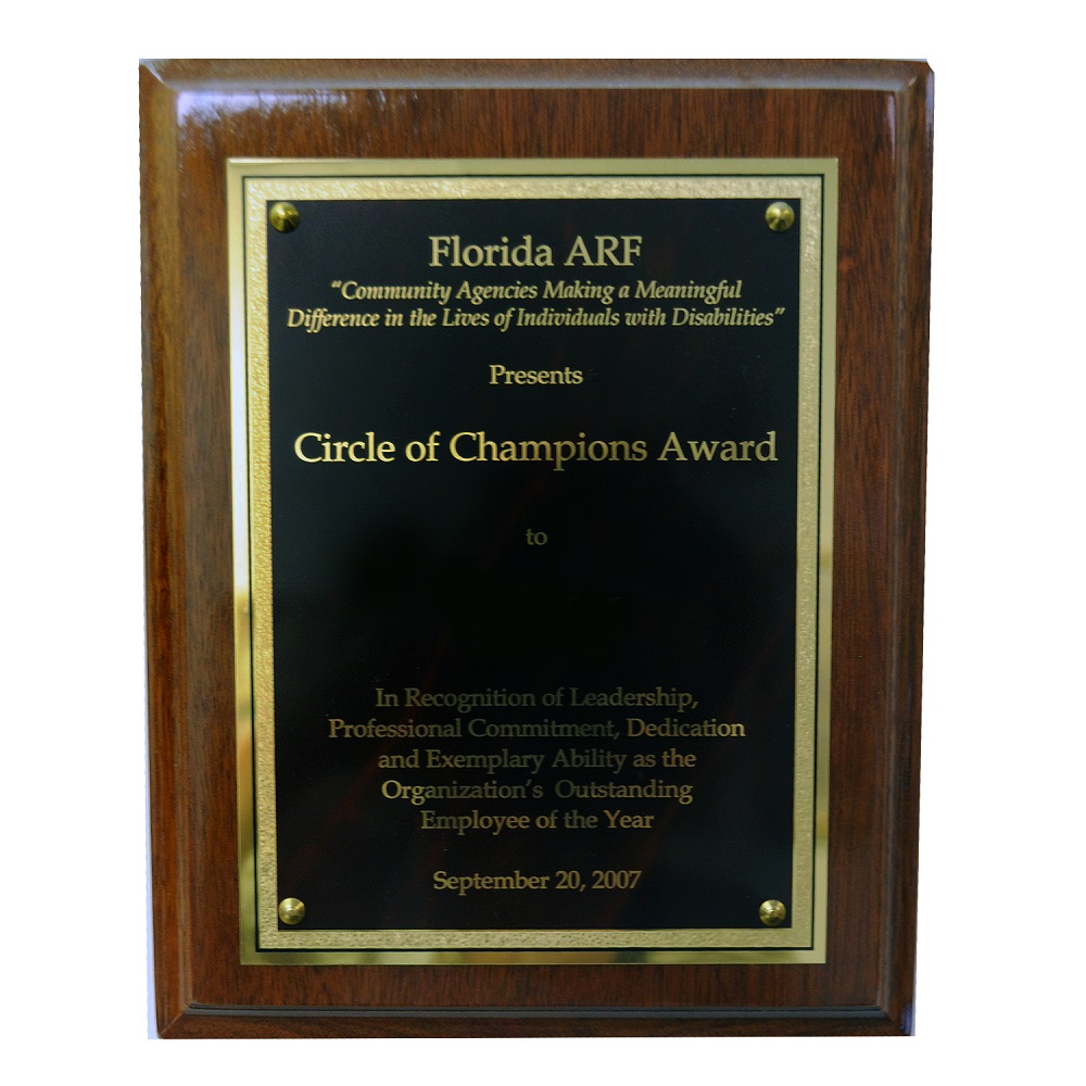 Award Plaque Engraving - Non-Contract Item 