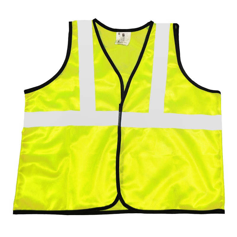 Lime Safety Vest 2 in. Silver Stripes - LARGE