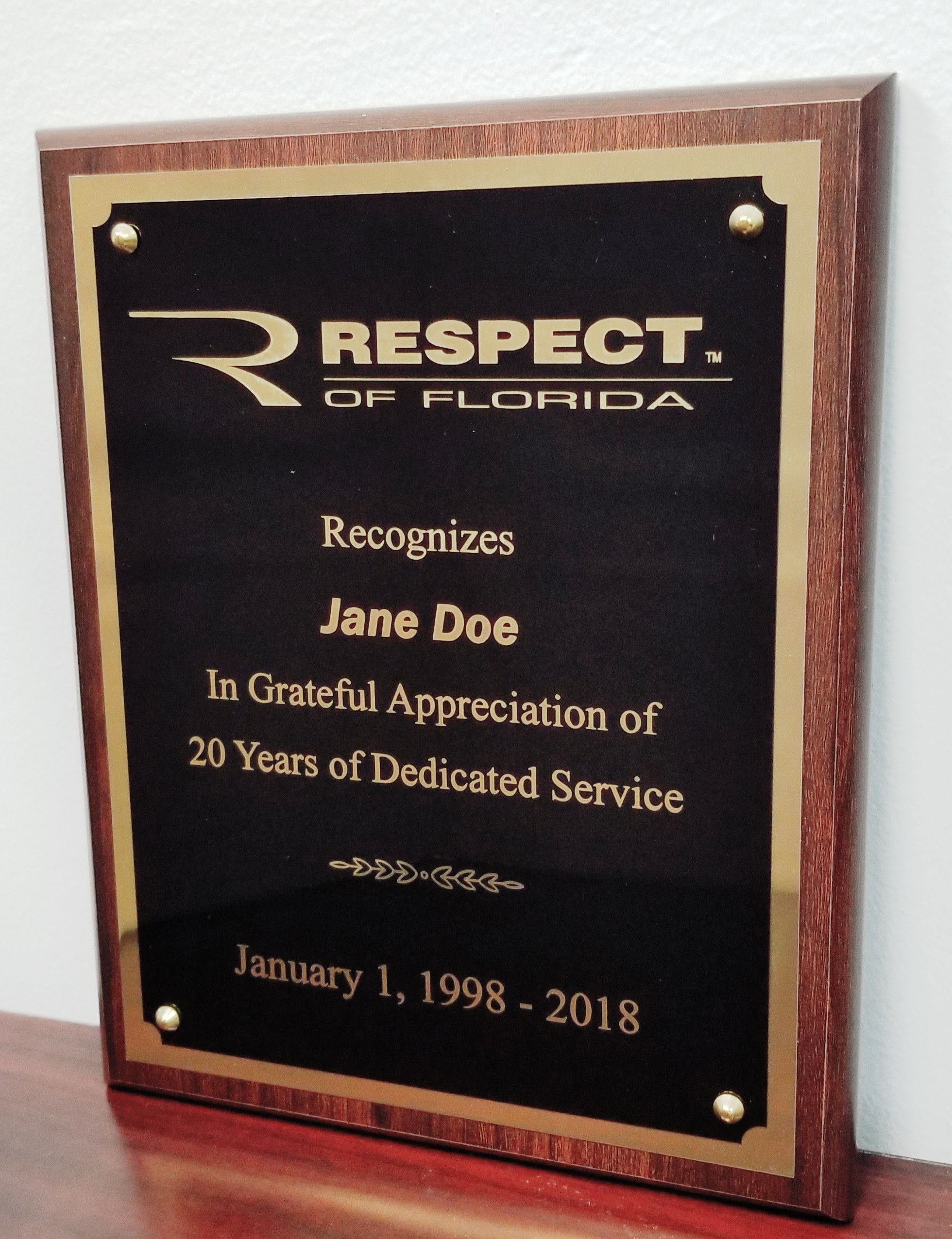 6 x 8 in. Award Plaque - Non-Contract Item 