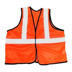 Orange Safety Vest 2 in. Silver Stripes - MED/LG